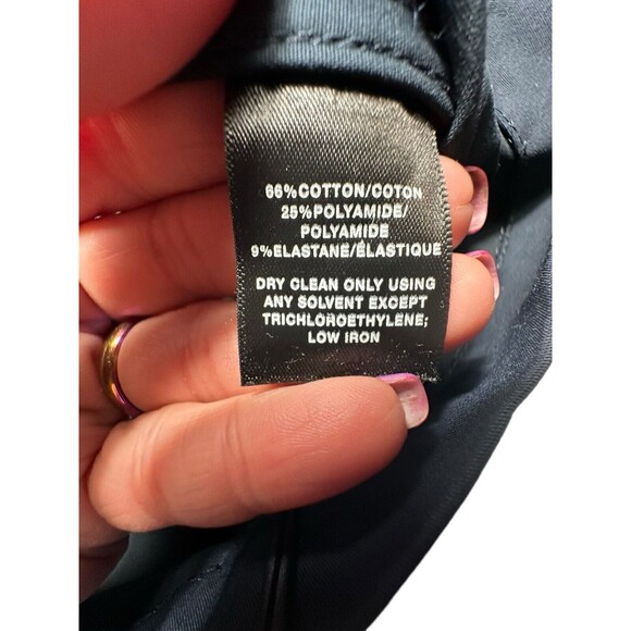 $598 LAFAYETTE 148 Size 6 Women’s Navy Blue Stretch Jacket Top Seamed Snaps #D12 - Picture 7 of 9